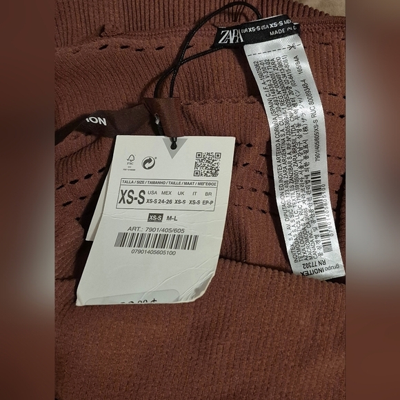 Zara Brown Textured Jumpsuit with Spaghetti Straps - Picture 4 of 4